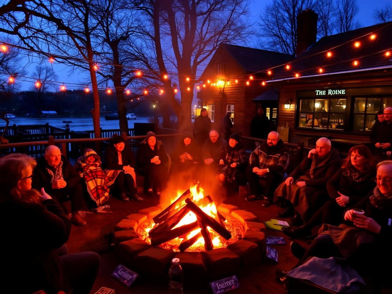 Firepit at night